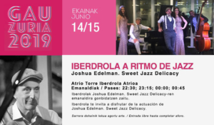 JOSHUA EDELMAN PONE LUZ EN EL ATRIO DE LA TORRE IBERDROLA A RITMO DE JAZZ CON MOTIVO DE LA NOCHE BLANCA EN BILBAO